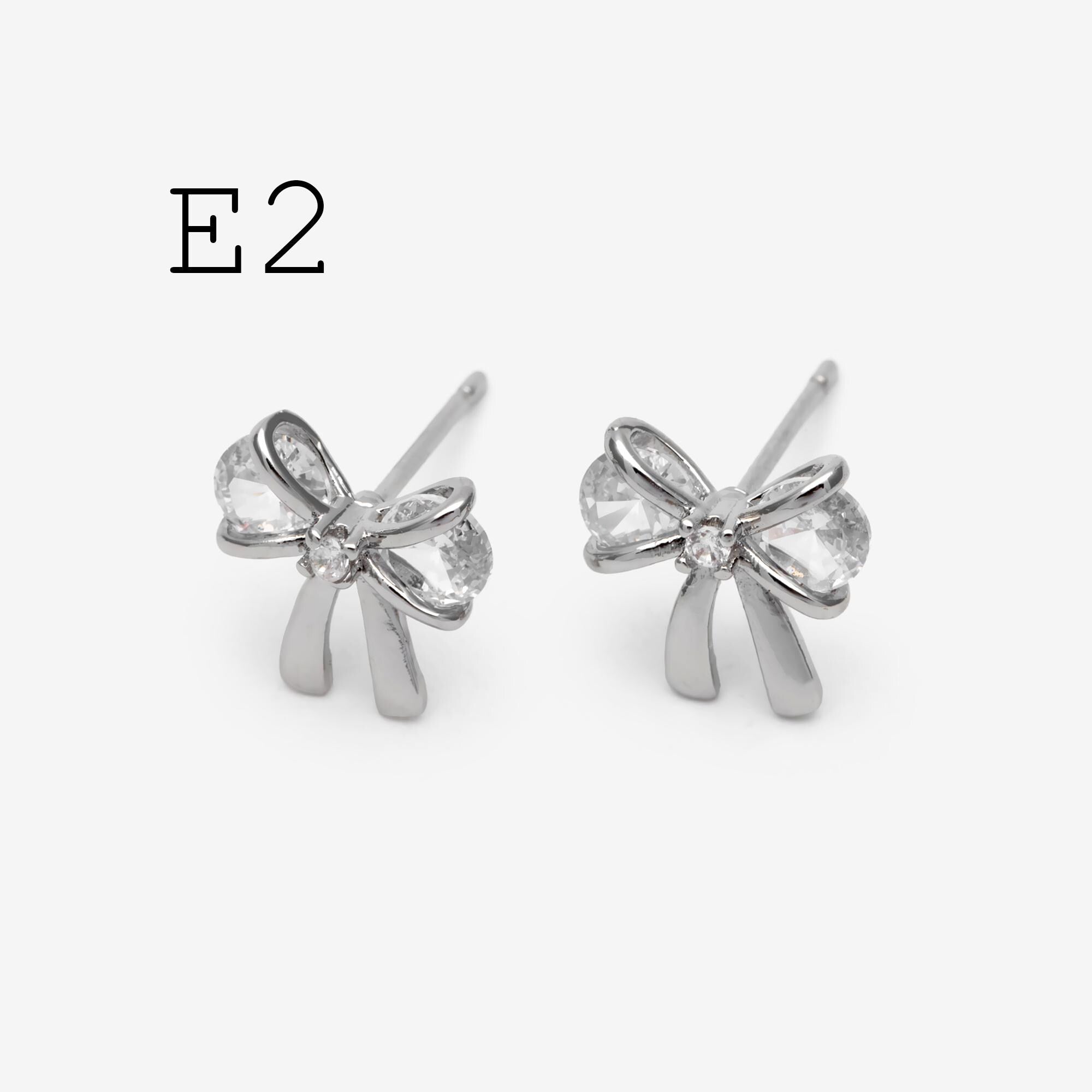 10pcs Tiny Bowknot Stud Earrings: 18K Gold Plated Brass (GB-4257)